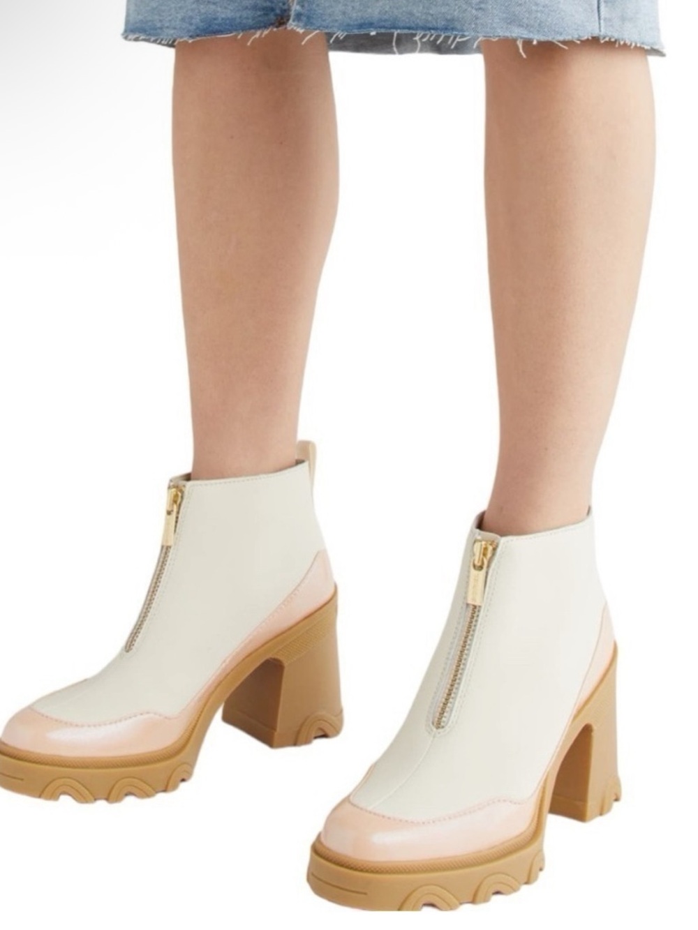 NWT Sorel Brex Waterproof Block Heel Chelsea Boot Zip White 9